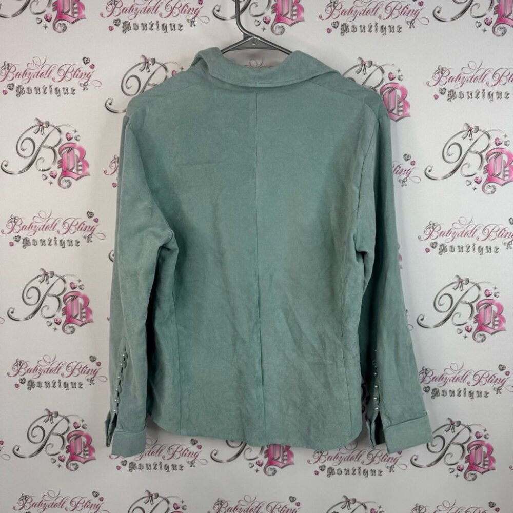 Beechers Brook Button Down Pearl Top Soft Elegant… - image 2